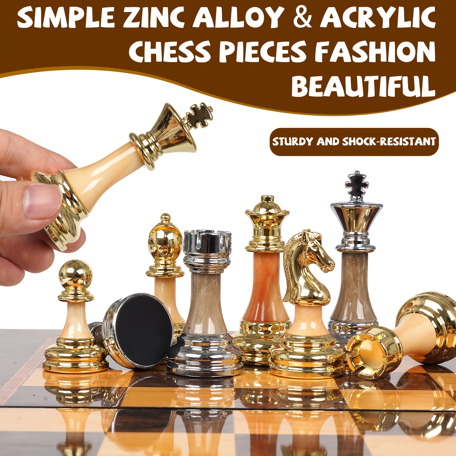 Professional-Grade Luxury Chess Set: Heavyweight Weighted Pieces with Oversized King
