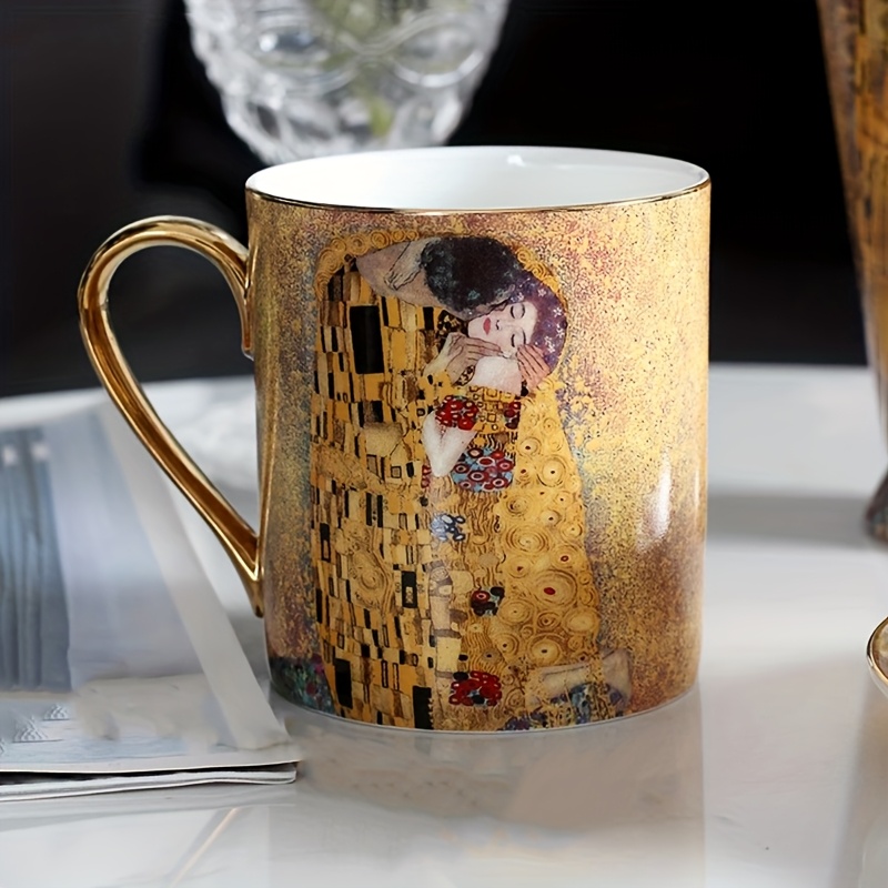 Golden Plated Coffee Cup Egyptian Vintage Style Mug