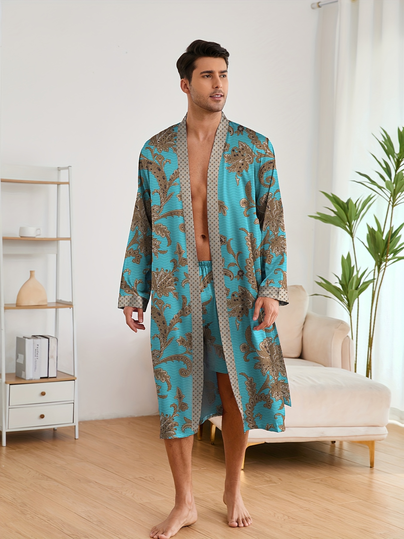 Men's Sleep Robe, Elegant And Light Luxury Pajamas Set