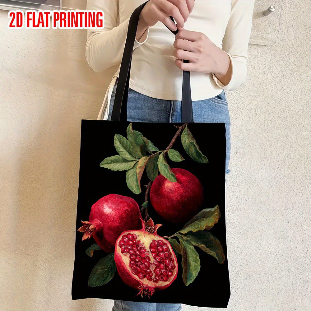 Double-Sided Print Design Pomegranate Harvest Tote Bag + FREE GIFT