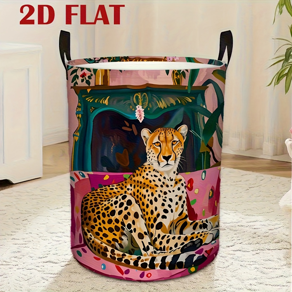 Dirty Laundry Basket, Cheetah Sofa Floral Decoration Pattern