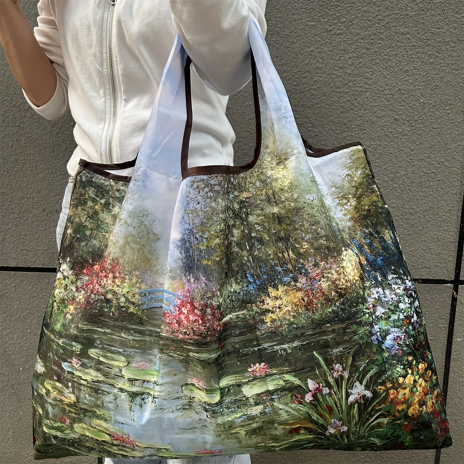 Stylish Folding Water Lily Shopping Bag + FREE GIFT