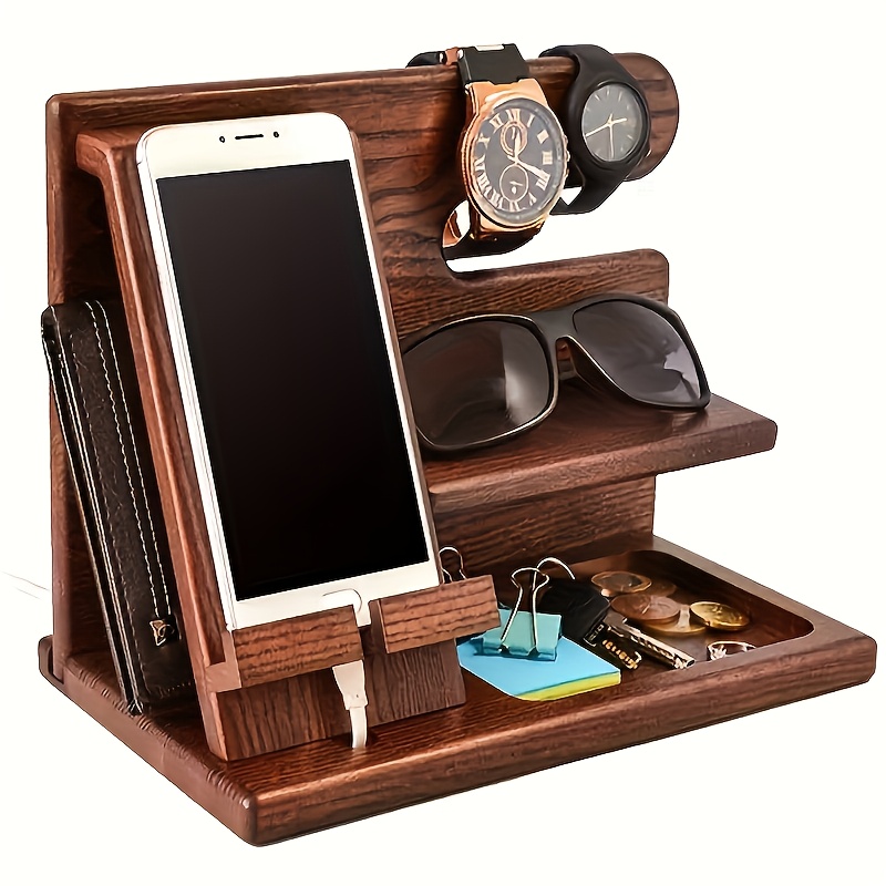 Mobile Docking Station Organizer for Men'S Desks Or Nightstands