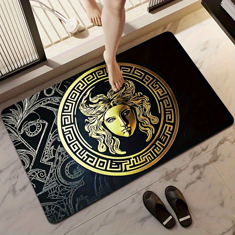 Golden Medusa and Greek Quick-drying Anti-slip Bath Mat