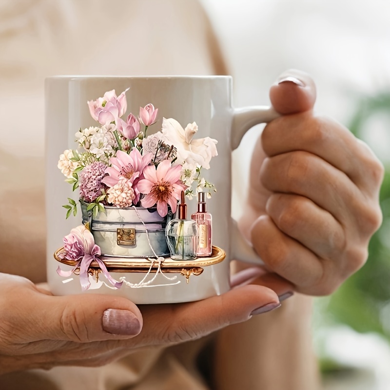 12pcs/set Vintage Floral Toiletry UV DTF Wraps Decals Printing Self-adhesive