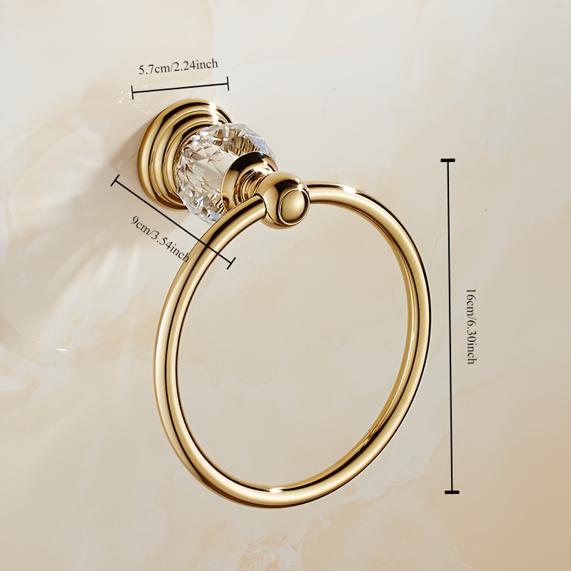 Golden Crystal Towel Rack Oval Towel Holder for The Washroom