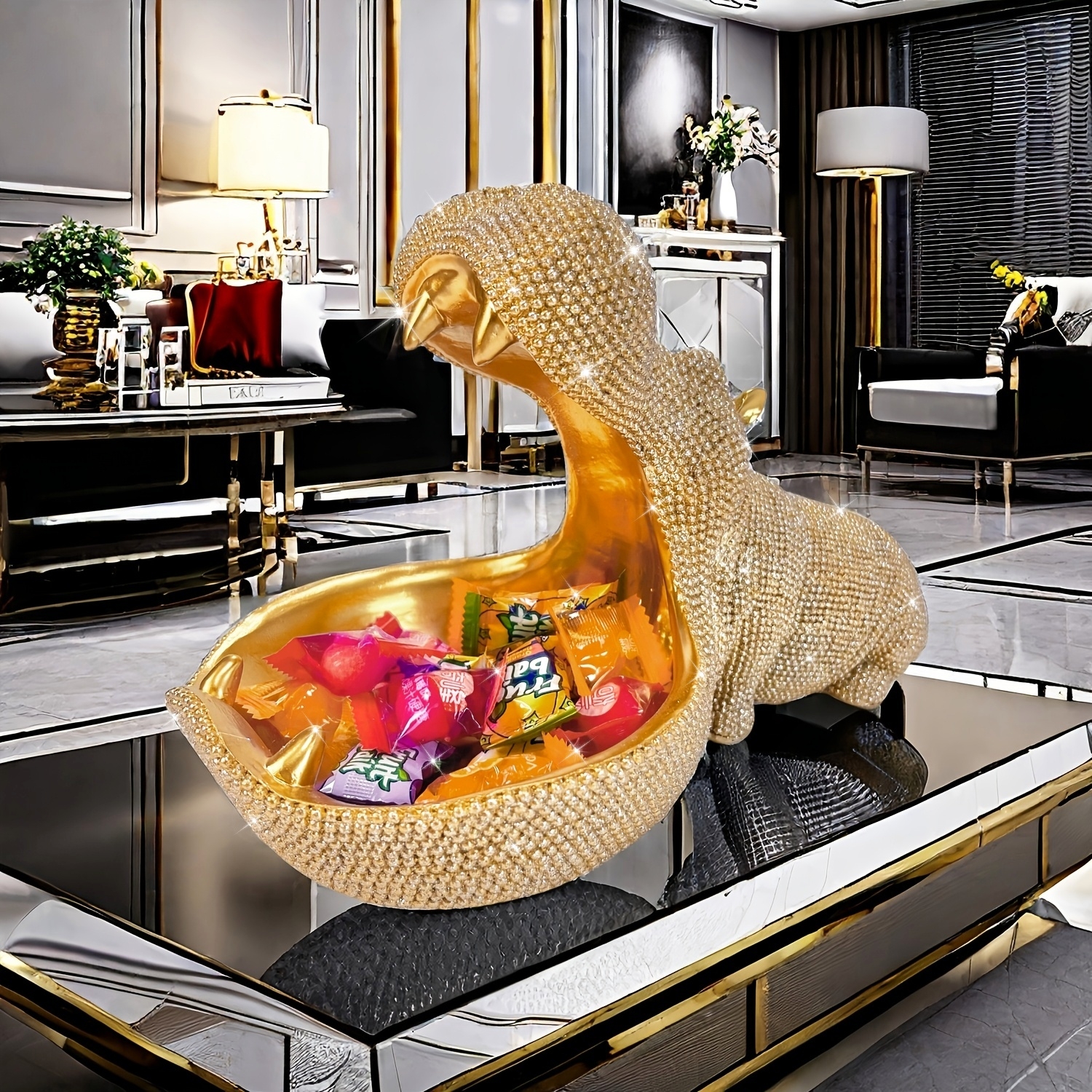 Versatile Resin Hippo Sculpture - Decorative Flower Pot