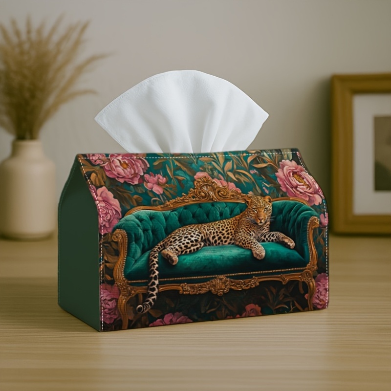 Lavish Versatile Tissue Holder Leopard Floral Design