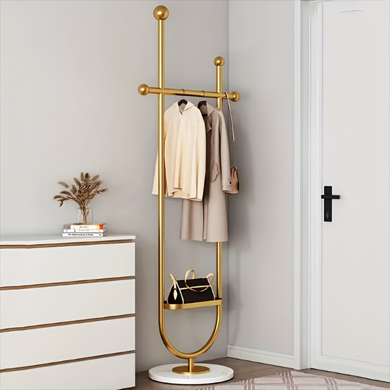 Sleek Metal Coat Rack Stand, Freestanding, Multipurpose