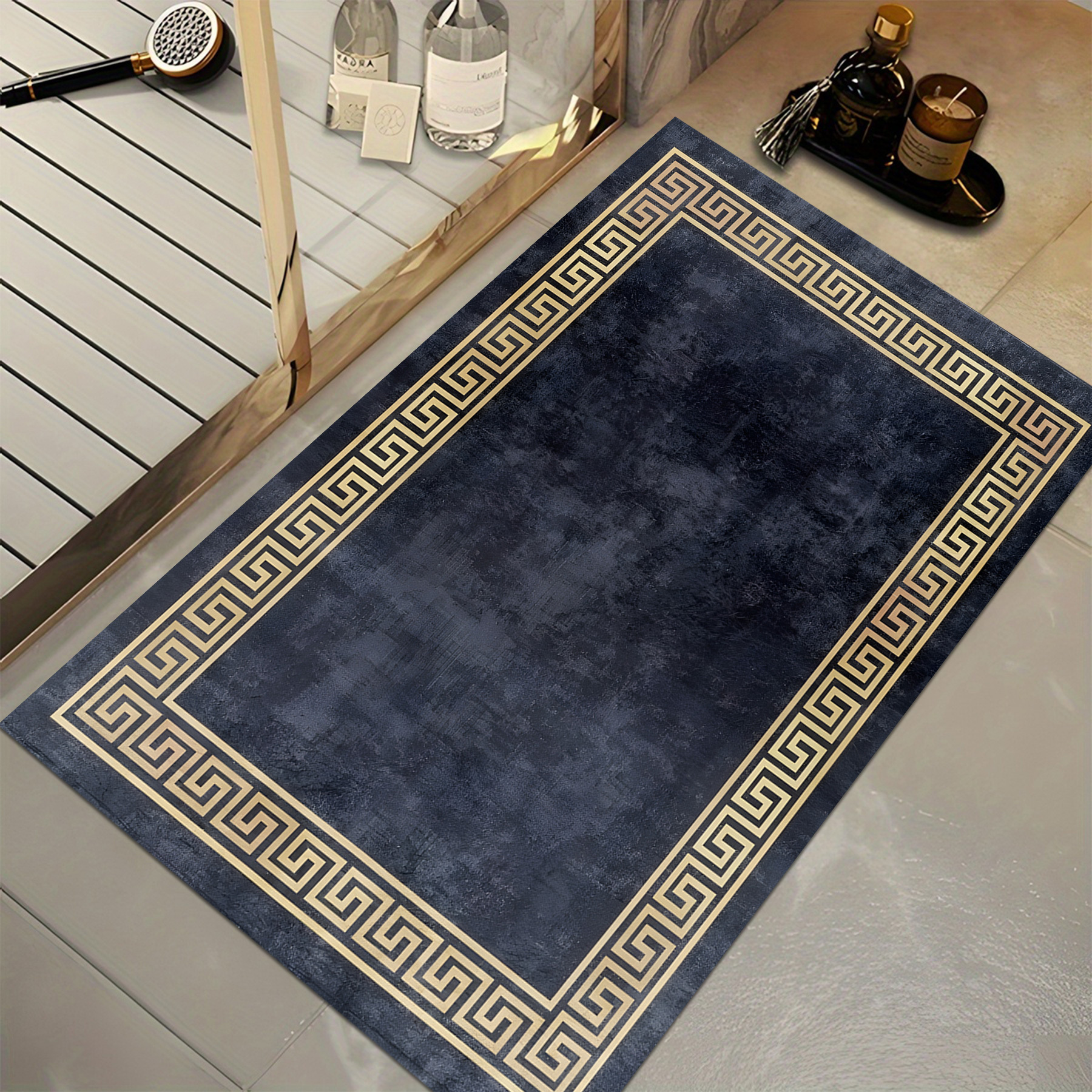 Velvet Bathroom Mat Greek  Modern European Minimalist Style