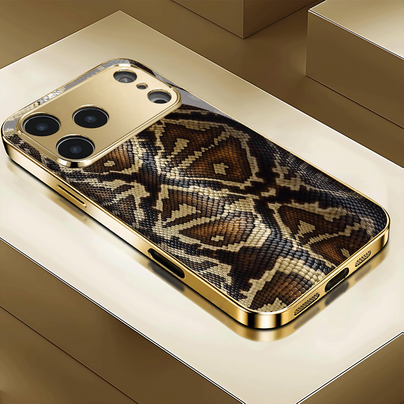 Stylish Snake-skin Pattern Phone Case with a Beautiful Vintage Art Design