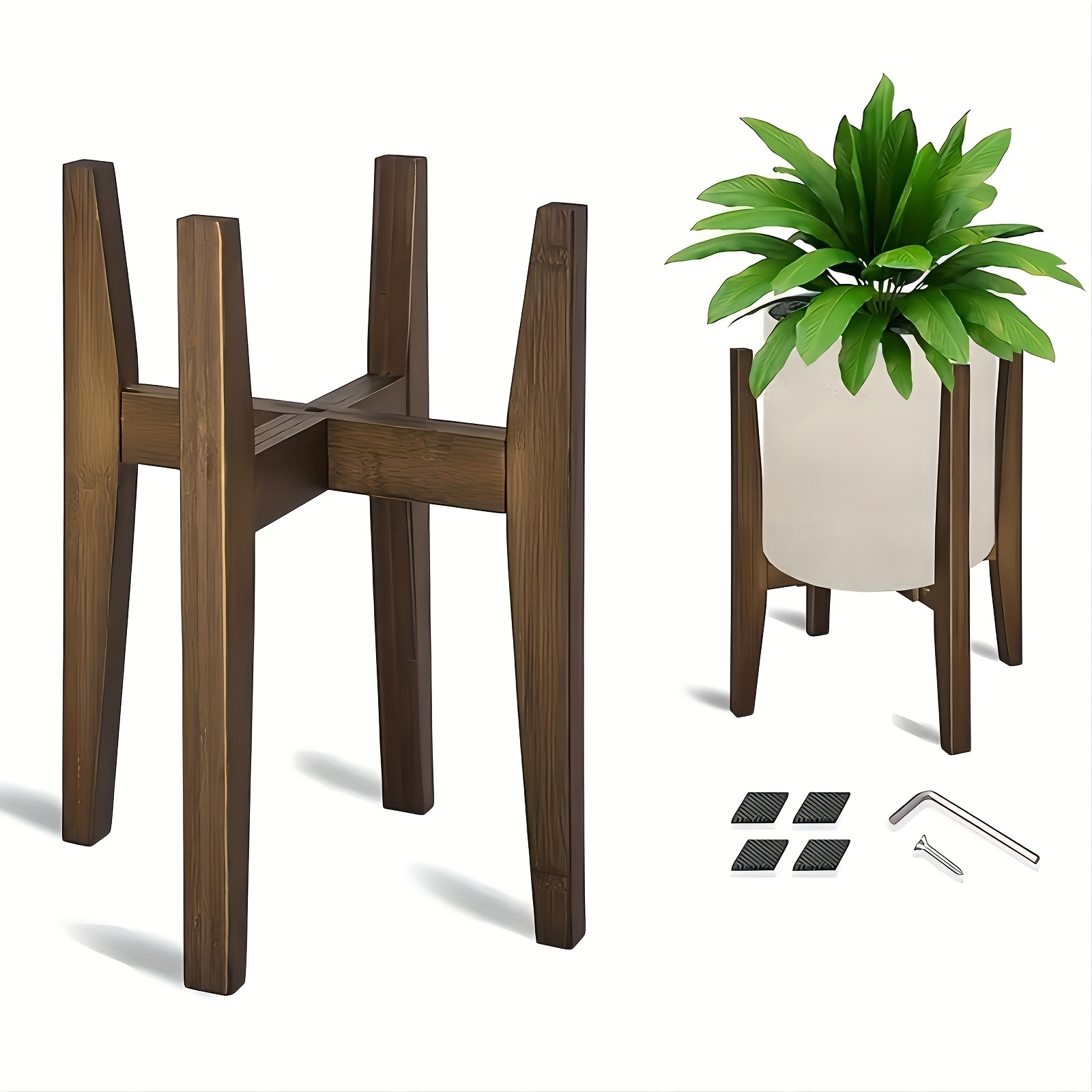 Adjustable Plant Stand, Mid-Century Modern Plant Stand