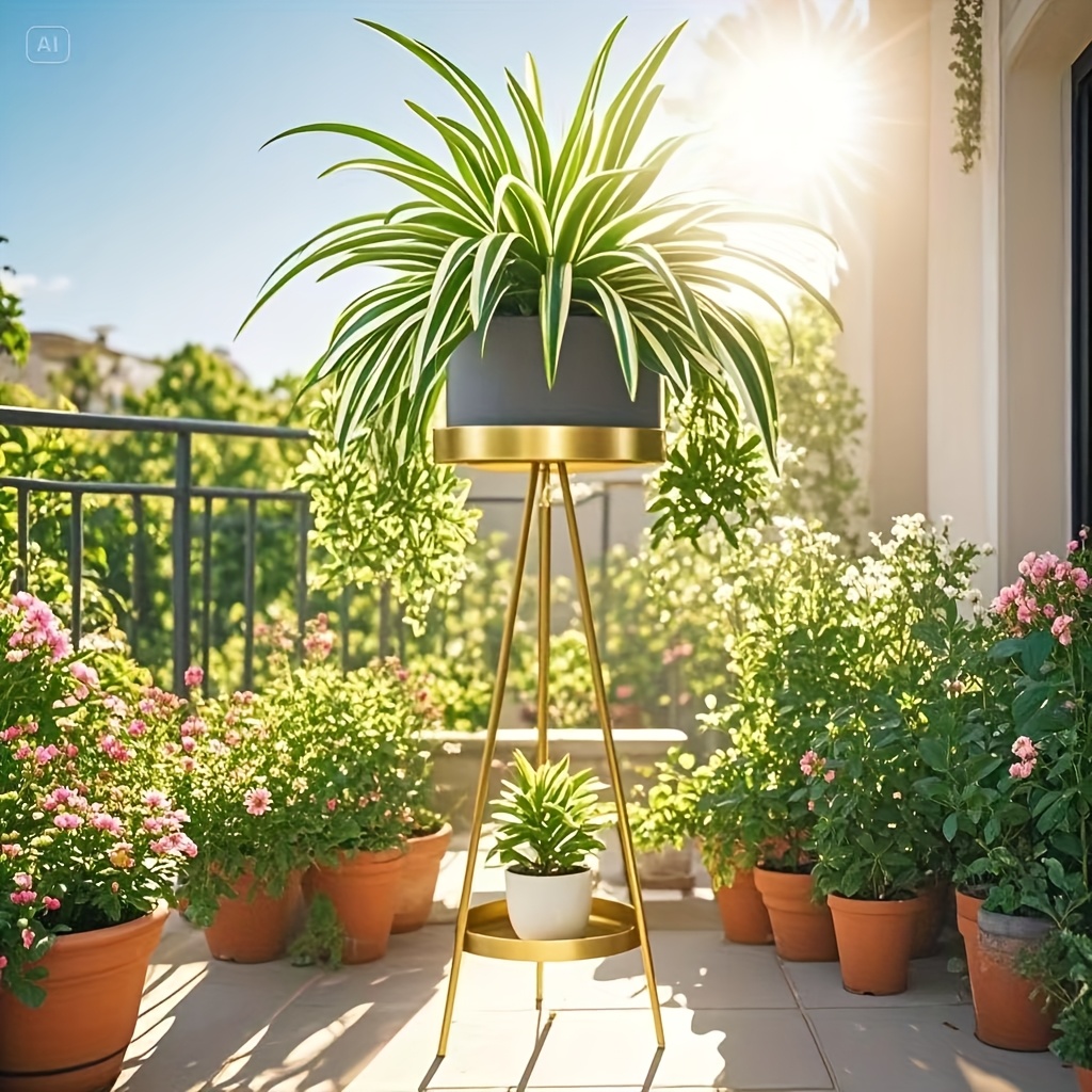 Lavish Wrought Iron Floor Standing Plant Stand Minimalist