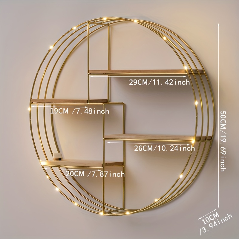 Golden, Black, Four-layer Multi-functional Storage Shelf