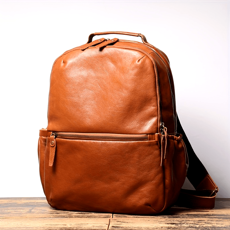 Genuine Leather Vintage Functional Flap Backpack