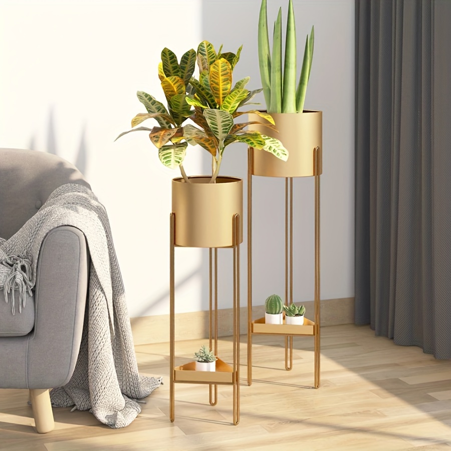 Nordic Golden Flower Stand for Indoor Use