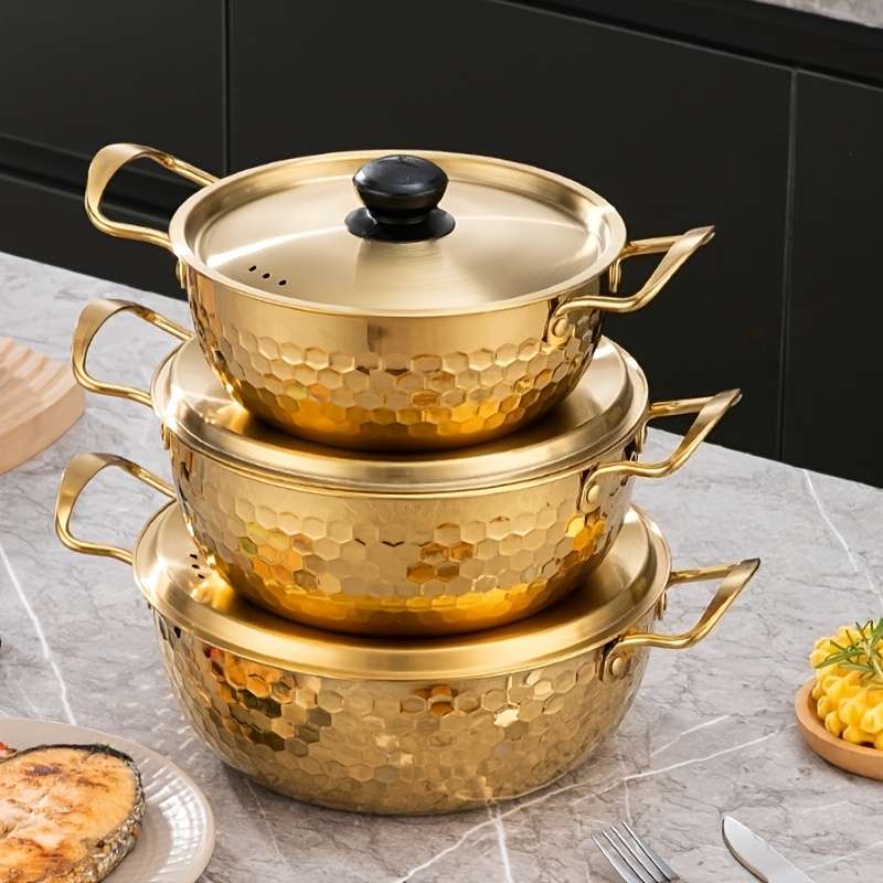 3pcs Stainless Steel Cookware Set Multifunctional Double-Handled Soup Pot