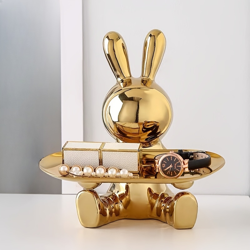 Electroplated Rabbit Storage Ornament Key Tray