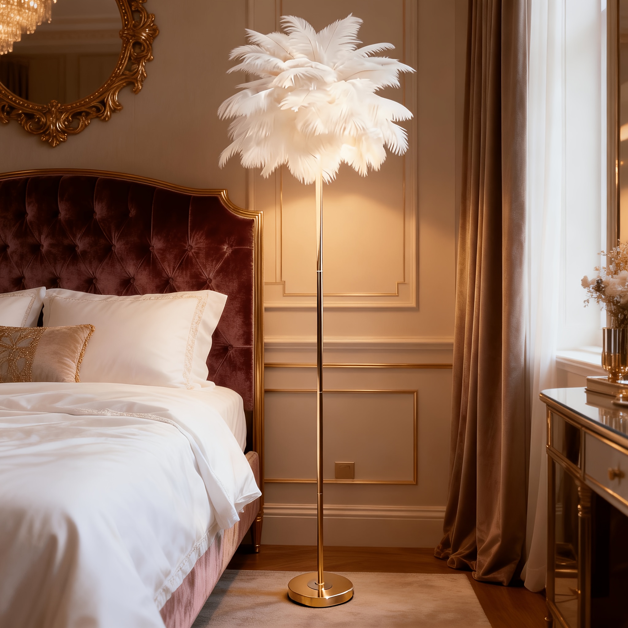 Modern Luxe Creative Ostrich Feather Floor Lamp